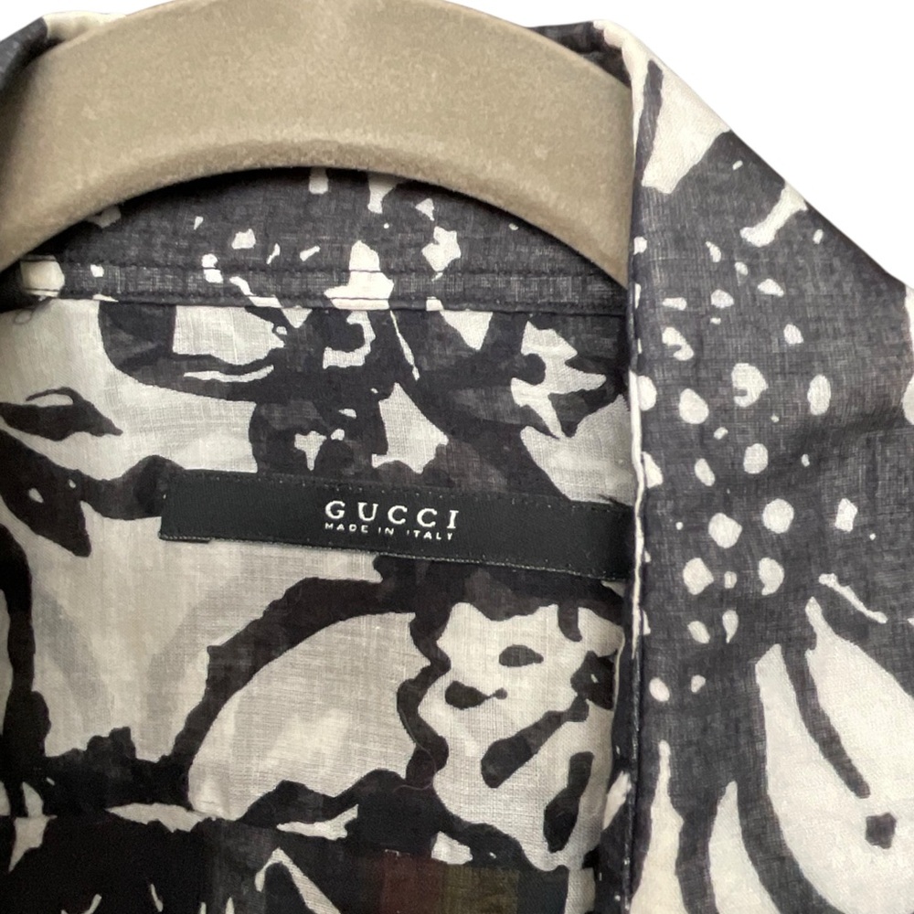 Gucci Monochrome Floral Shirt - Picture 2 of 14